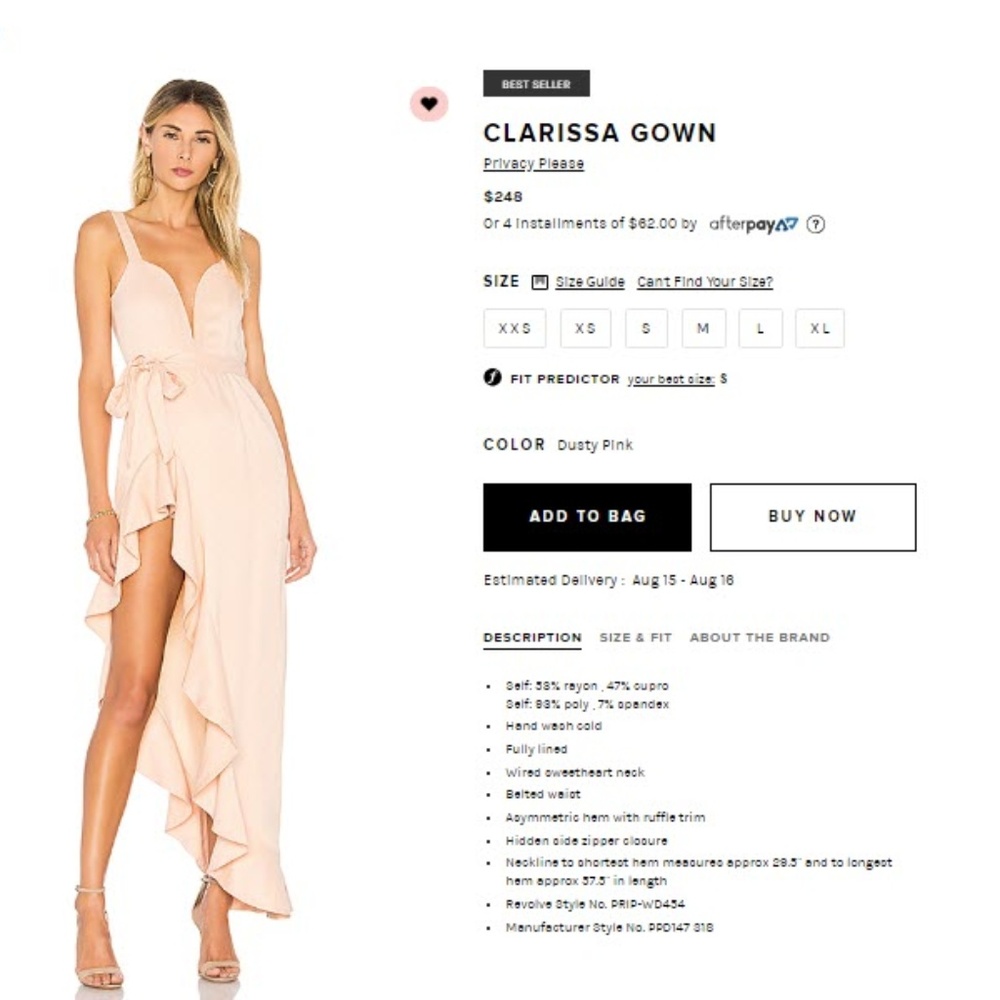 NWT Clarissa Gown Privacy Please